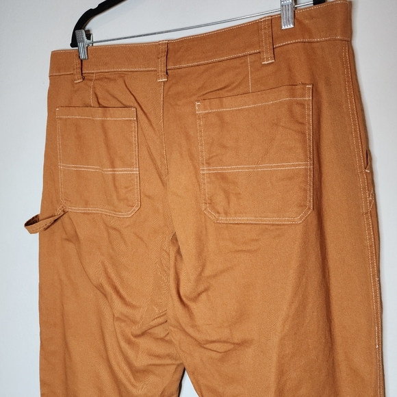 NWT Old Navy Utility Mustard Brown Orange Straight Twill Jeans Size 18 Petite - Picture 13 of 16